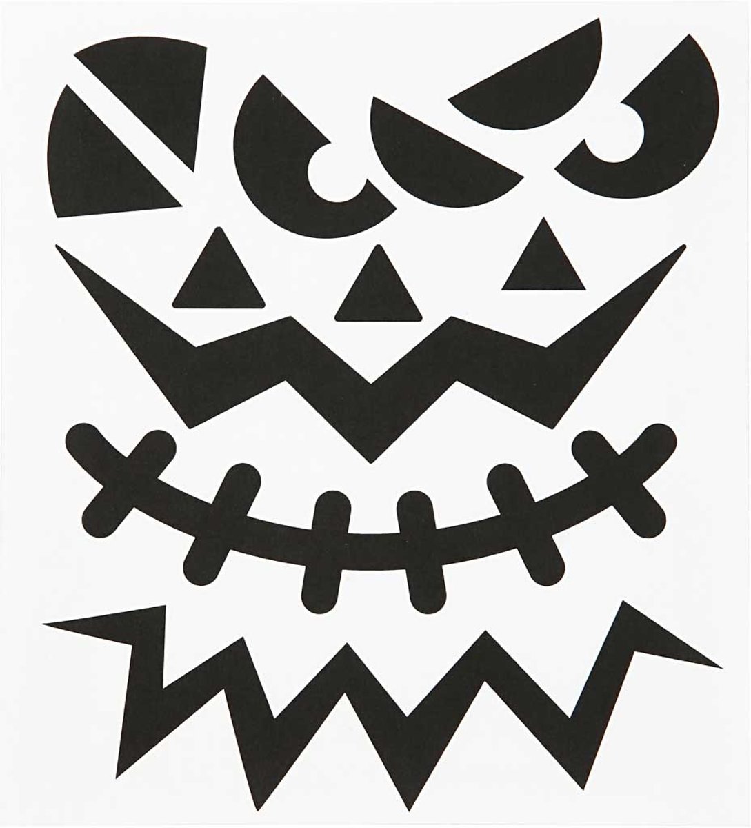 Fancy stickers, vel 15x16,5 cm, Halloween - grote gezichten, 1vel [HOB-28977]